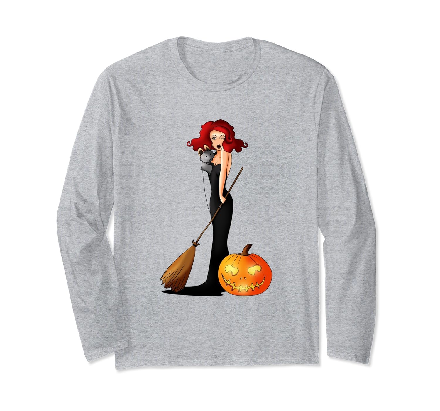 Halloween Shirt with Witch and Pumpkin for Women and Girls-ANZ