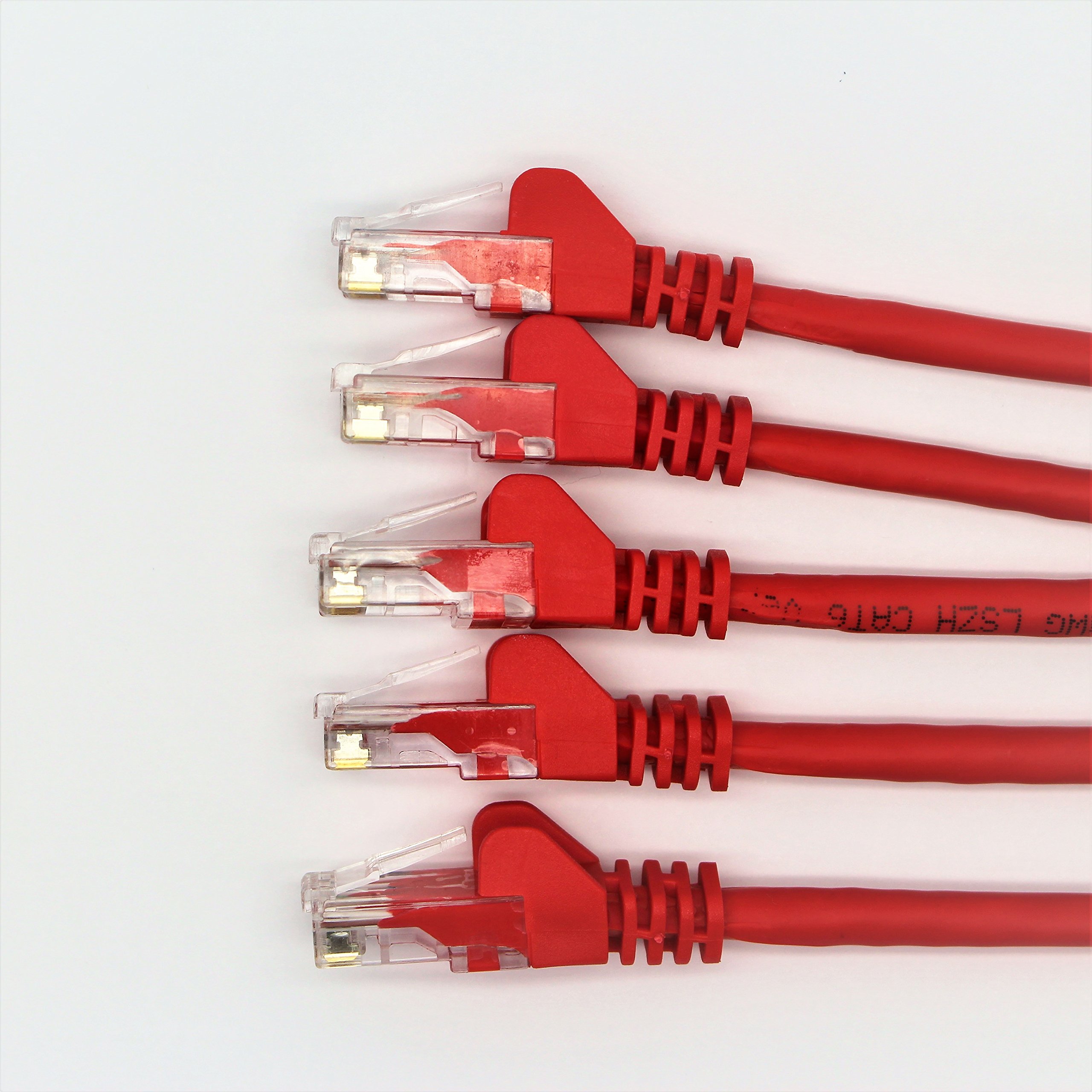 RGB Networks Ltd 5-Pack 0.3m RJ45 Cat 6 Ethernet Patch LAN Network Cable (5-Colour Bundle) - R1300A (0.3, Red)