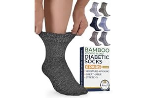 Pembrook Diabetic Socks Men & Women - 6 Pairs Ankle Length Bamboo Socks for Women and Men