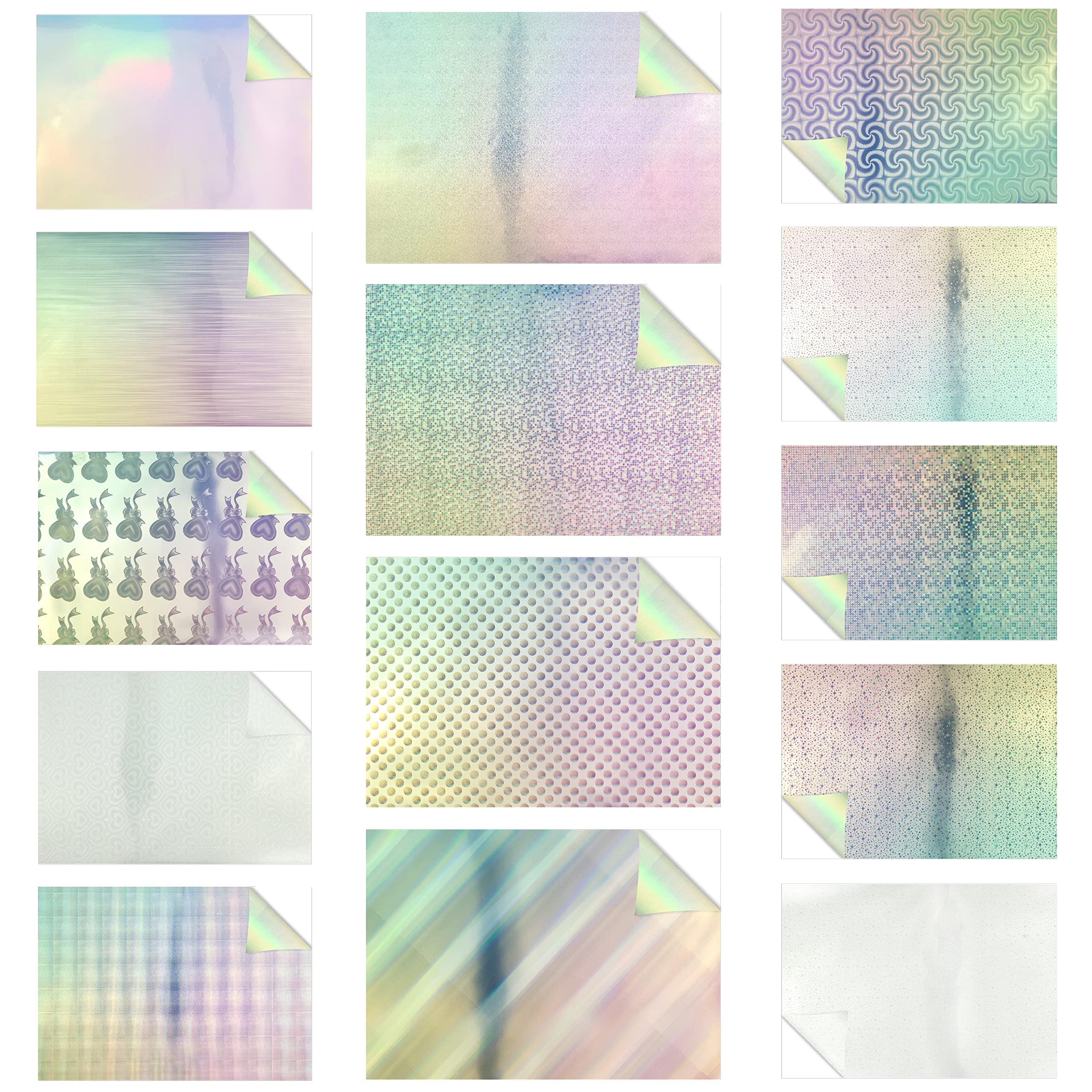 Evergreen Goods A4 Holographic Translucent & Silver Printable Vinyl Pack - Inkjet & Laser Compatible, Waterproof, Glossy, Perfect for Cricut & Silhouette Cutters, 14 Sheets (One of Each)