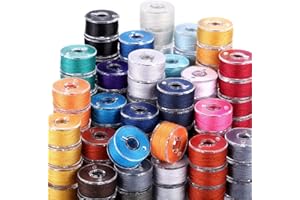 EBOOT 144 Pieces Prewound Bobbins Sewing Thread Bobbins Compatible with Brother/Babylock/Janome/Elna/Singer Embroidery Machine, Size A (24 Colors)