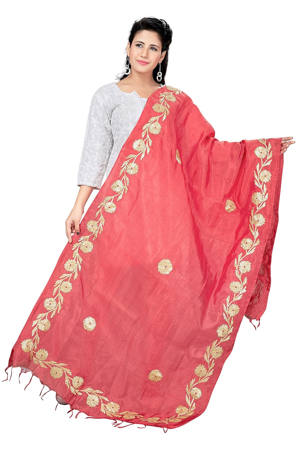 rani saahiba gota embroidered art silk dupatta