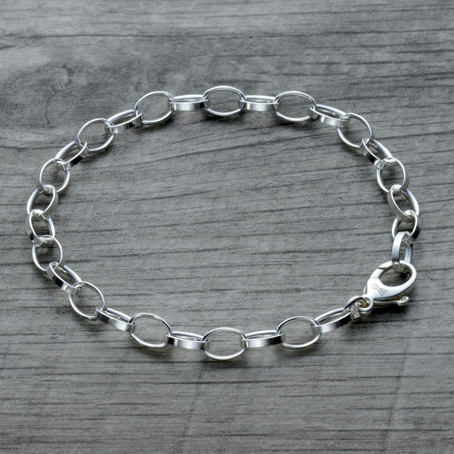 Dainty Charm Bracelet in Sterling Silver Handmade
