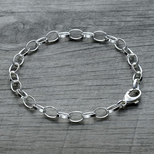 Dainty Charm Bracelet in Sterling Silver Handmade