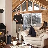 Relaxdays 5 Piece Fireplace Tool Set Black Poker Tongs Shovel Broom Bucket Stand view 6