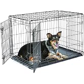 Midwest Homes for Pets 36-Inch New World Crate for Medium-Large Breeds, 41-70 lbs, Double Door Folding Dog Crate, Leak-Proof 