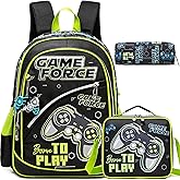 Meetbelify Kids Backpacks for Boys School Backpacks for Elementary Students Ages 8-10 Kids Travel Laptop Bookbag with Lunch Box Pencil Case 3 in 1 Backpack Set for Boys