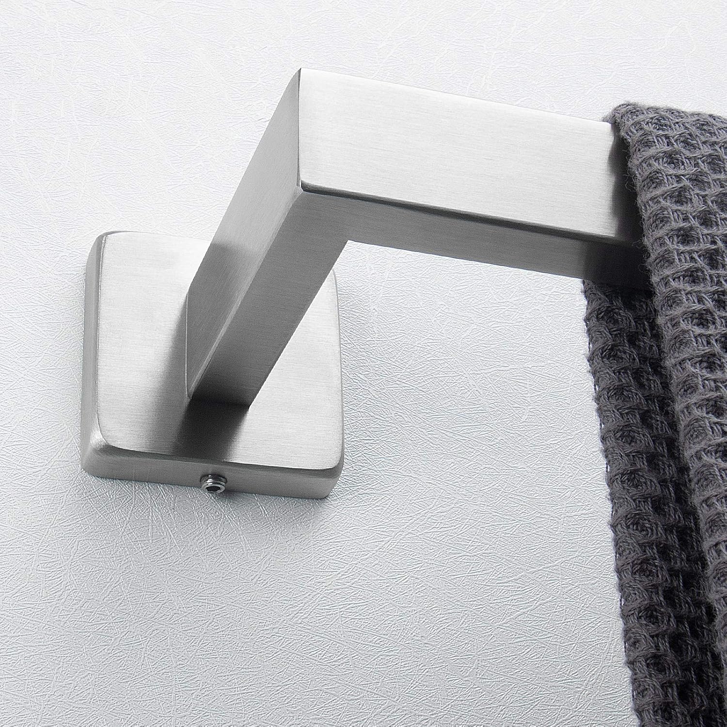 NearMoon Bathroom Towel Bar, Bath Accessories Premium Thicken Stainless Steel Square Shower Towel Rack for Bathroom, Towel Holder Wall Mounted (Brushed Nickel, 24 Inch): Kitchen & Dining