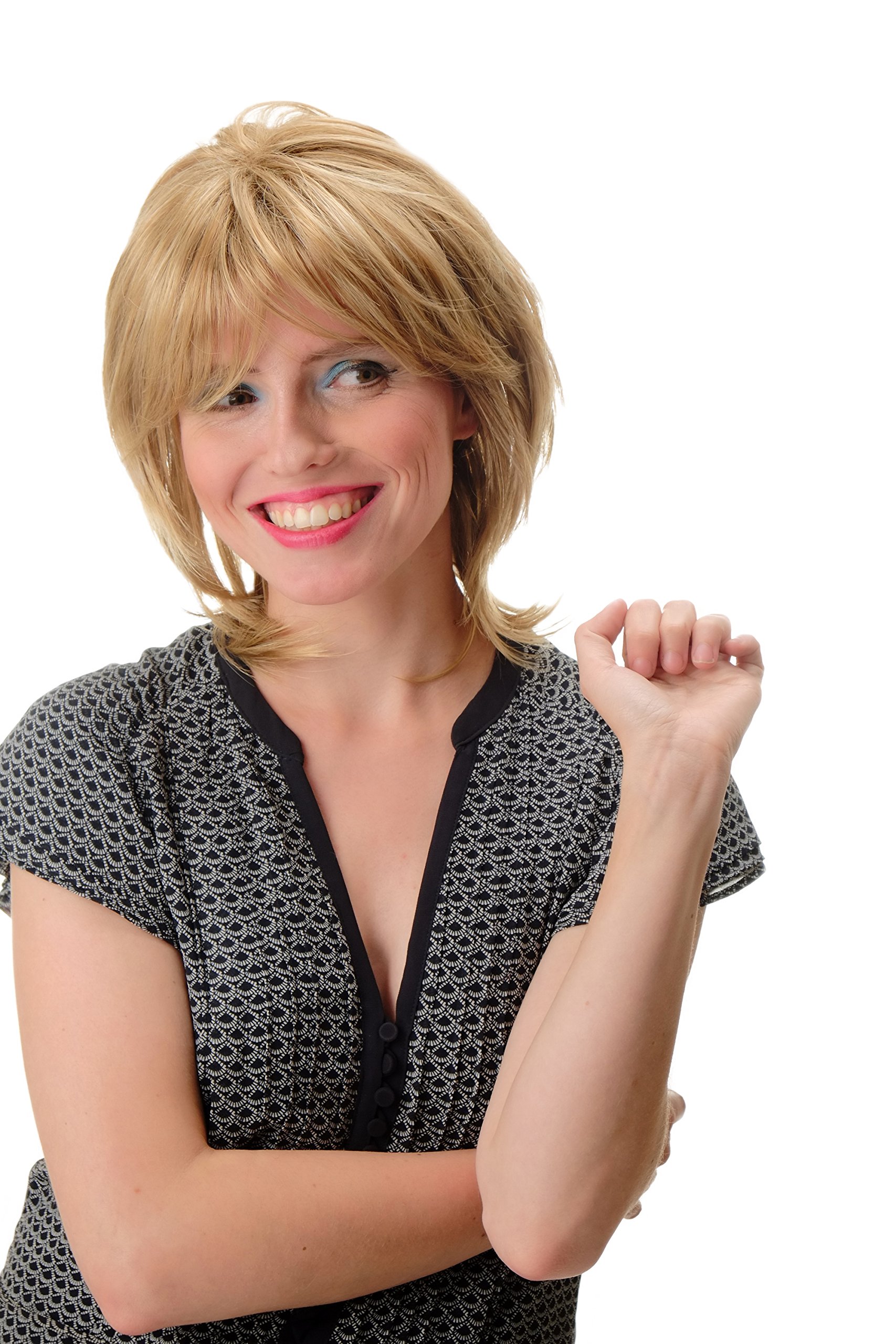 WIG ME UP - AL-844-15T24B Lady Quality Wig short natural blond mixed streaked teased volume
