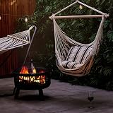 VonHaus Hanging Chair Outdoor with Attachments Blue White Stripe 1 Seater view 7