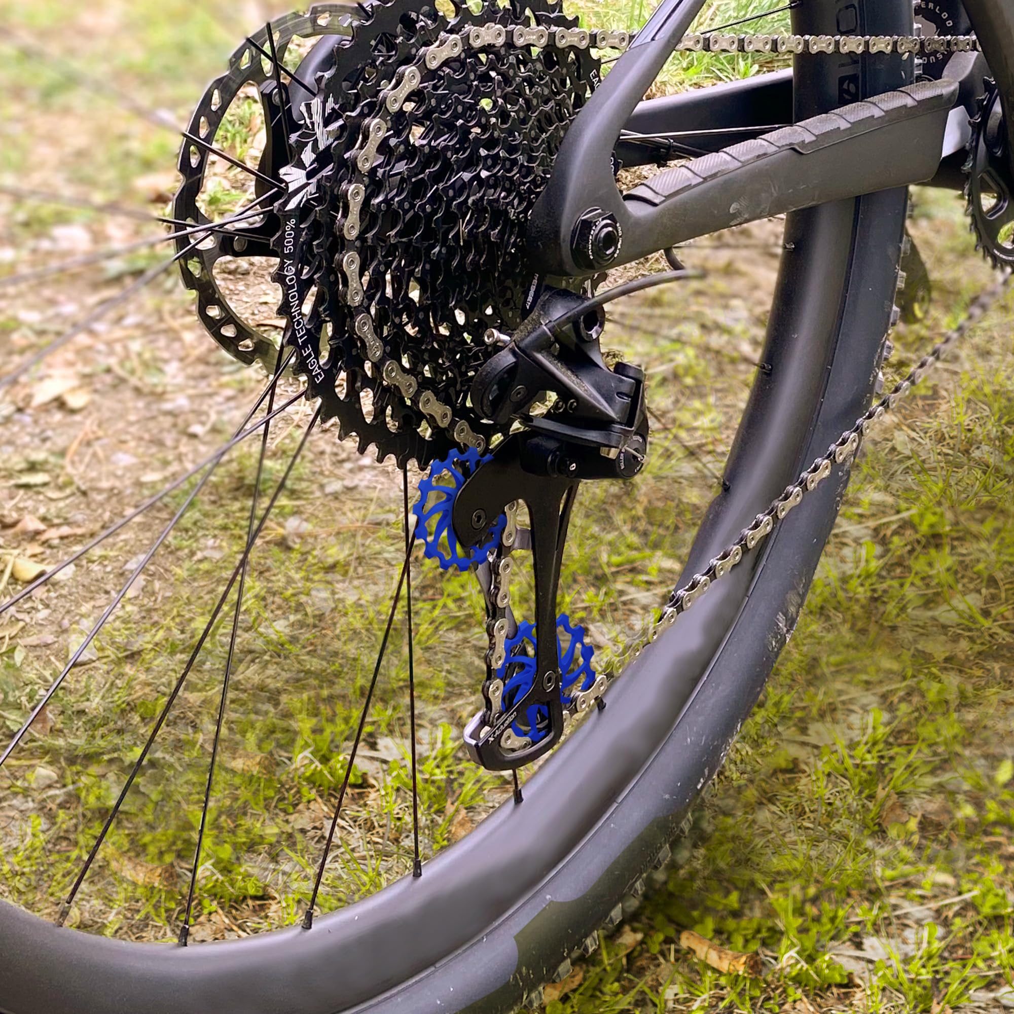 IMPALAPRO Bike Oversized Ceramic Jockey Wheel 15T/17T AL7075 - Derailleur Pulley - Jockey Wheel Shimano - Jockey Wheels 11 Speed - Shimano Jockey Wheels (15T Blue)