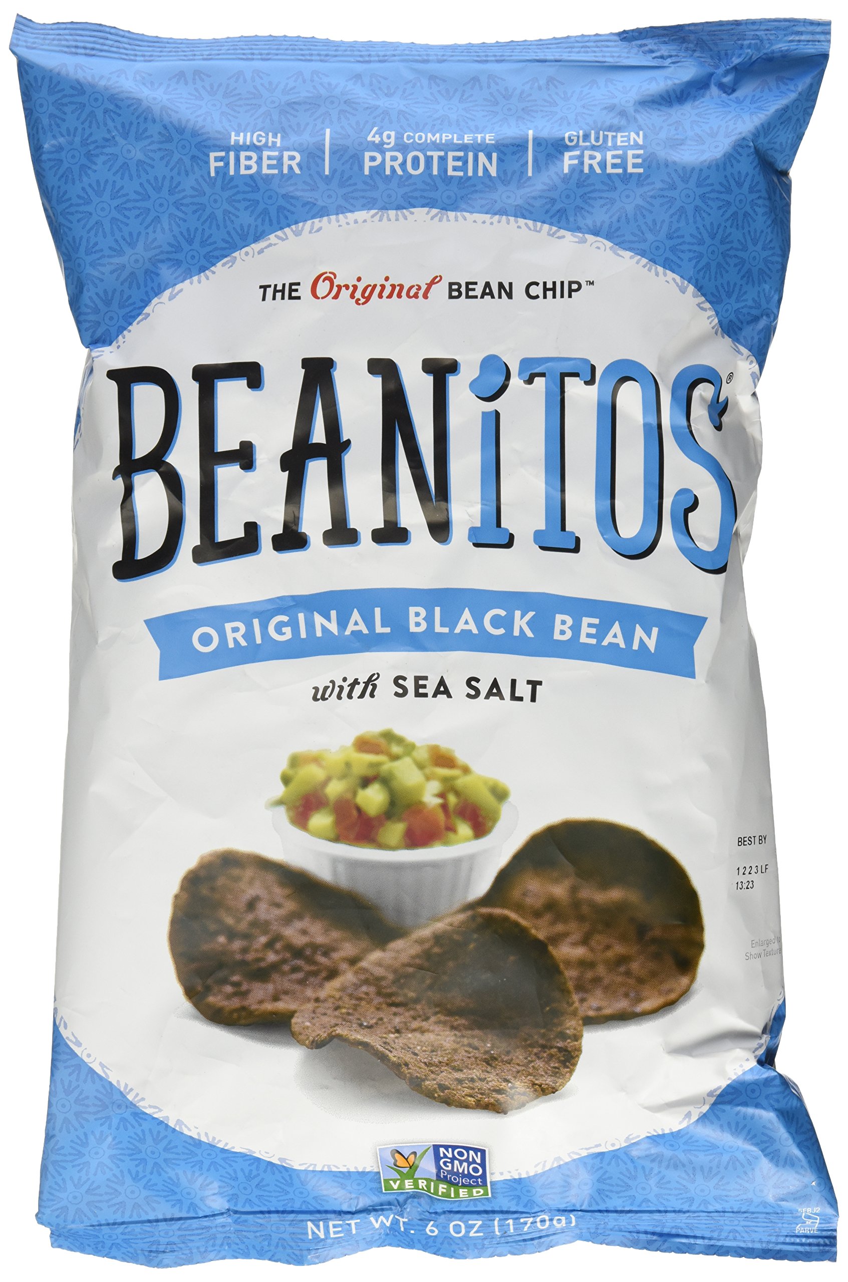 Beanitos Chips Black Bean With Sea Salt 6 Ounce (Pack Of 6) Fox and
