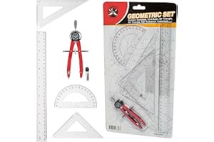 FEROCIOUS VIKING Protractor and Compass for Geometry for Kids with Rulers and Two Set Squares