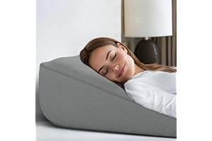 BEKWEIM Bed Wedge Pillow for Sleeping with Memory Foam and Ultra Comfortable Topper - Wedge Pillow for Sleep Apnea, Acid Reflux Relief, Gerd, After Surgery and Back Pain Relief (Gray)