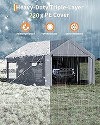 GarveeLife 13x20 Ft Carport with 8 Sandbags, Car