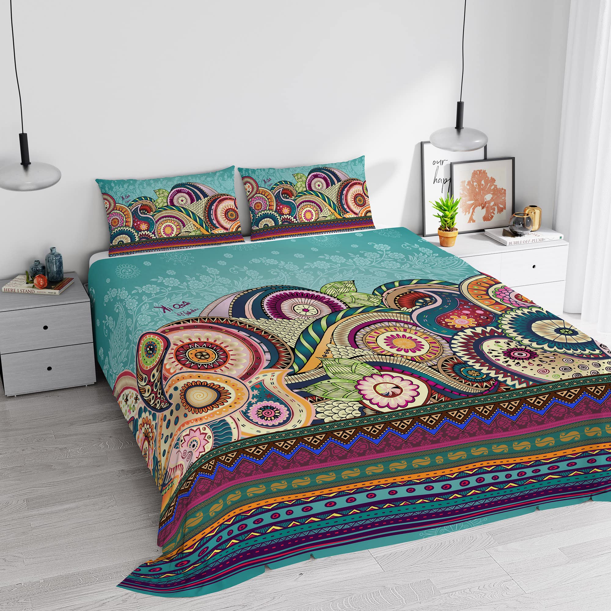 KI-OSA Kiosa Bed Linen Set (Flat Sheet 250x280cm + 2 Pillowcases 52x82cm), KIO657, KIO 657, DOUBLE