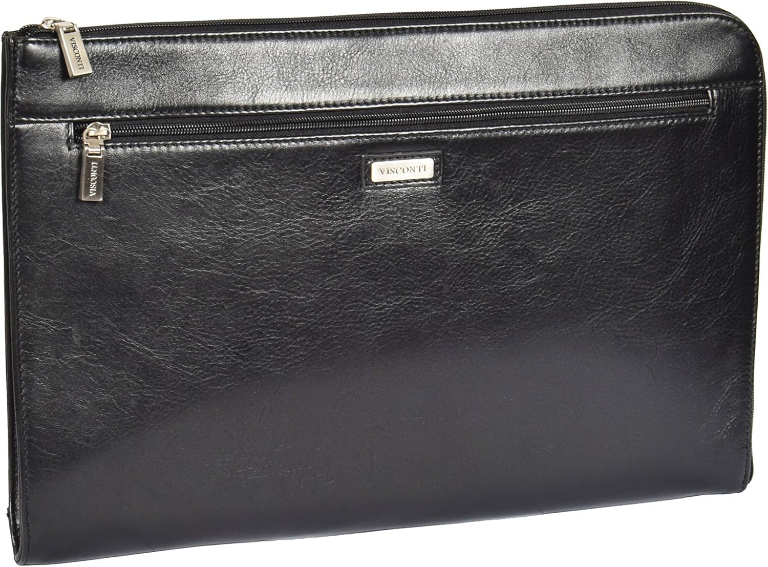 Real Leather Zip Around Folio Bag A4 Document Holder Underarm iPad