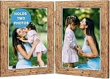 Clay Roberts Double Photo Frame 6x4 Ash Holds 2 Photos Twin Hinged 6x4 Brown view 1