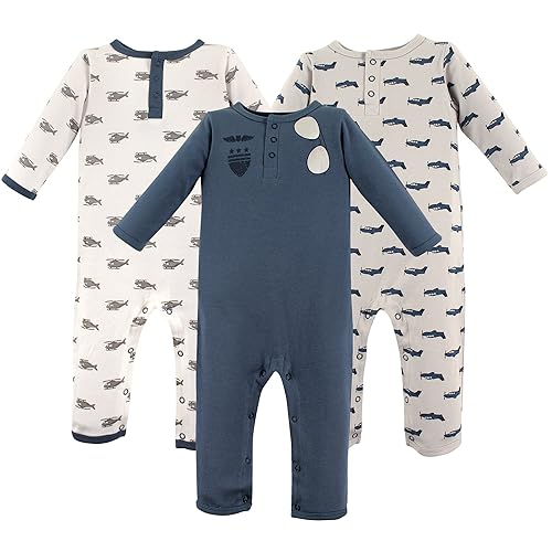 Hudson Baby Unisex Baby Cotton Coveralls, Wingman, 6-9 Months