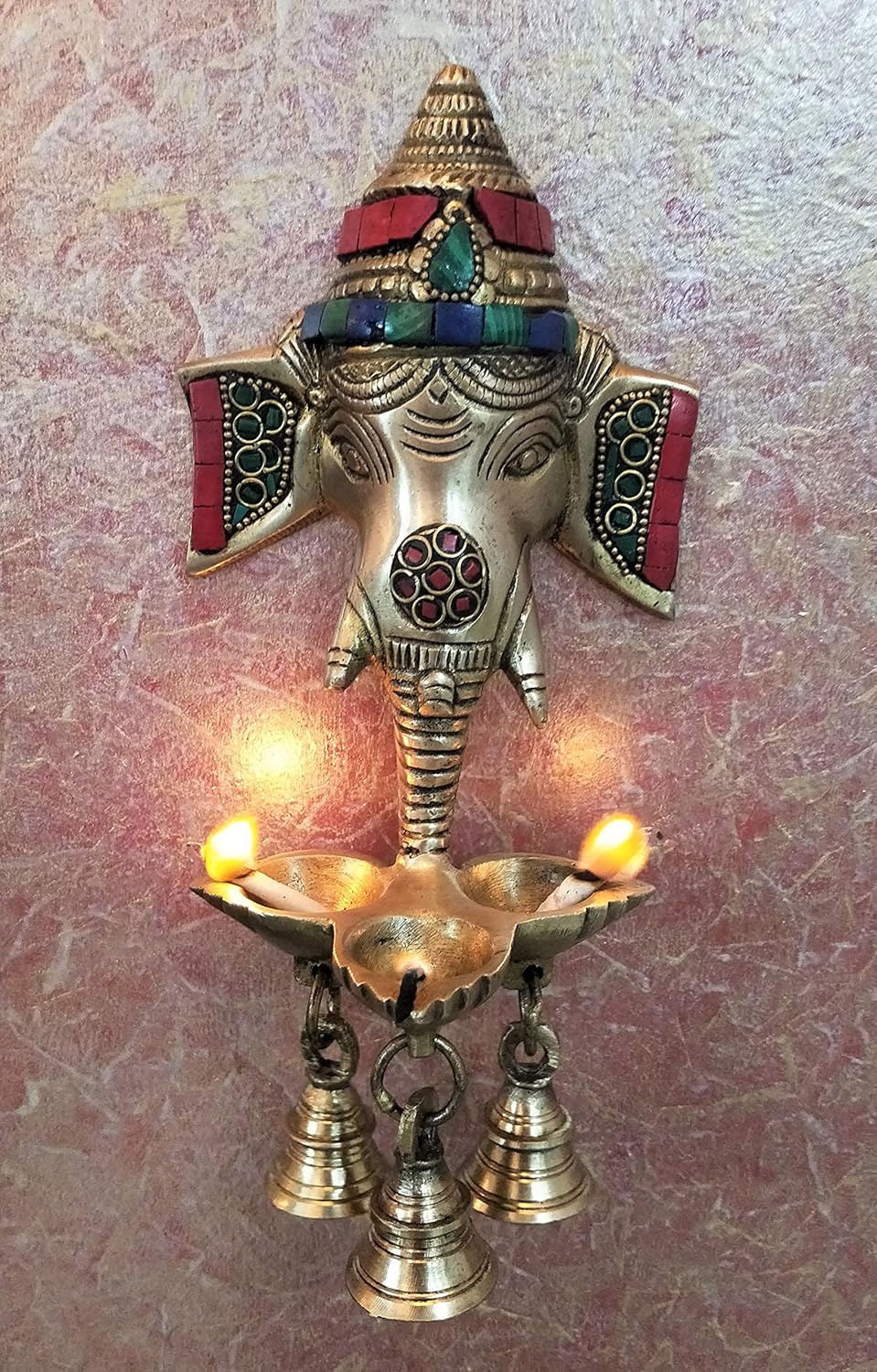 51 Unique Gift Ideas- Best Diwali Gifts- Exclusive Collection 29 Ganesha Wall Hanging Multicolor Puja Idol Oil Lamp