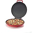 Zenith Versa Grill Non-Stick Pizza Maker Machine For Home, Calzone Maker, Pizza Oven Converts to Electric indoor Grill, Red