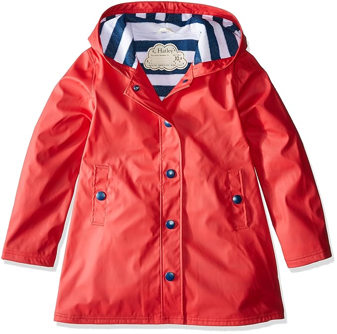 Hatley Big Girls' Splash Jacket, Red, 7 best kids' raincoats