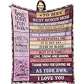 Neapth Gifts for Bonus Mom from Daughter, Bonus Moms Blanket Birthday Gifts from Son Mothers Day Christmas Bday Presents for Mother in Law Step Mom Stepmom 50" X 60"