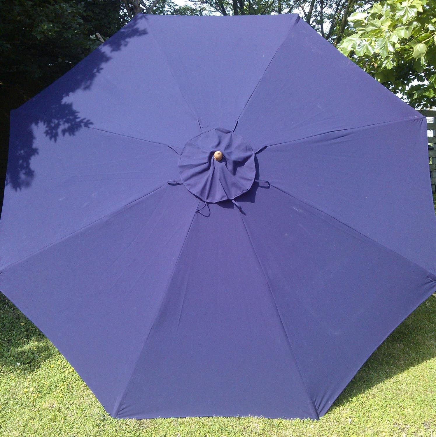FIRMAN PARASOL BLUE 3m. WOOD POLE. MASSIVE GARDEN PATIO UMBRELLA. SUN SHADE Amazon.co.uk