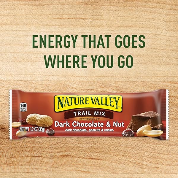 NATURE VALLEY CHEWY FRUIT AND NUT GRANOLA BARS, DARK CHOCOLATE NUT, 6 CT (PACK OF 6)