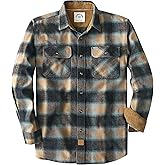 Dubinik® Mens Flannel Shirt Long Sleeve Button Down Plaid All Cotton Soft Brushed Flannel Shirt for Men Utility Casual Shirt