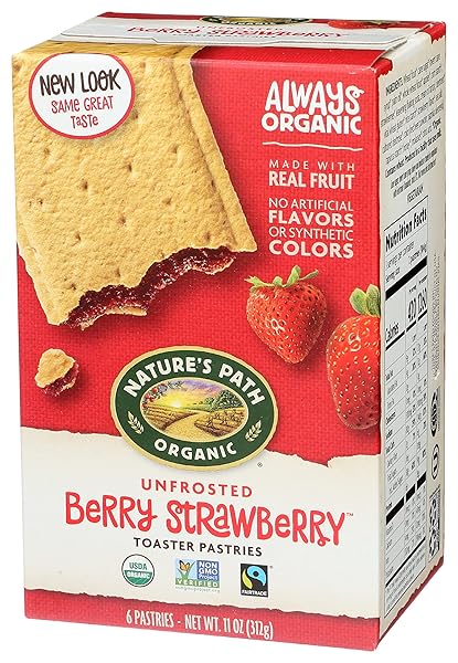NATURE’S PATH TOASTER PASTRIES, STRAWBERRY UN-FROSTED, 6 CT