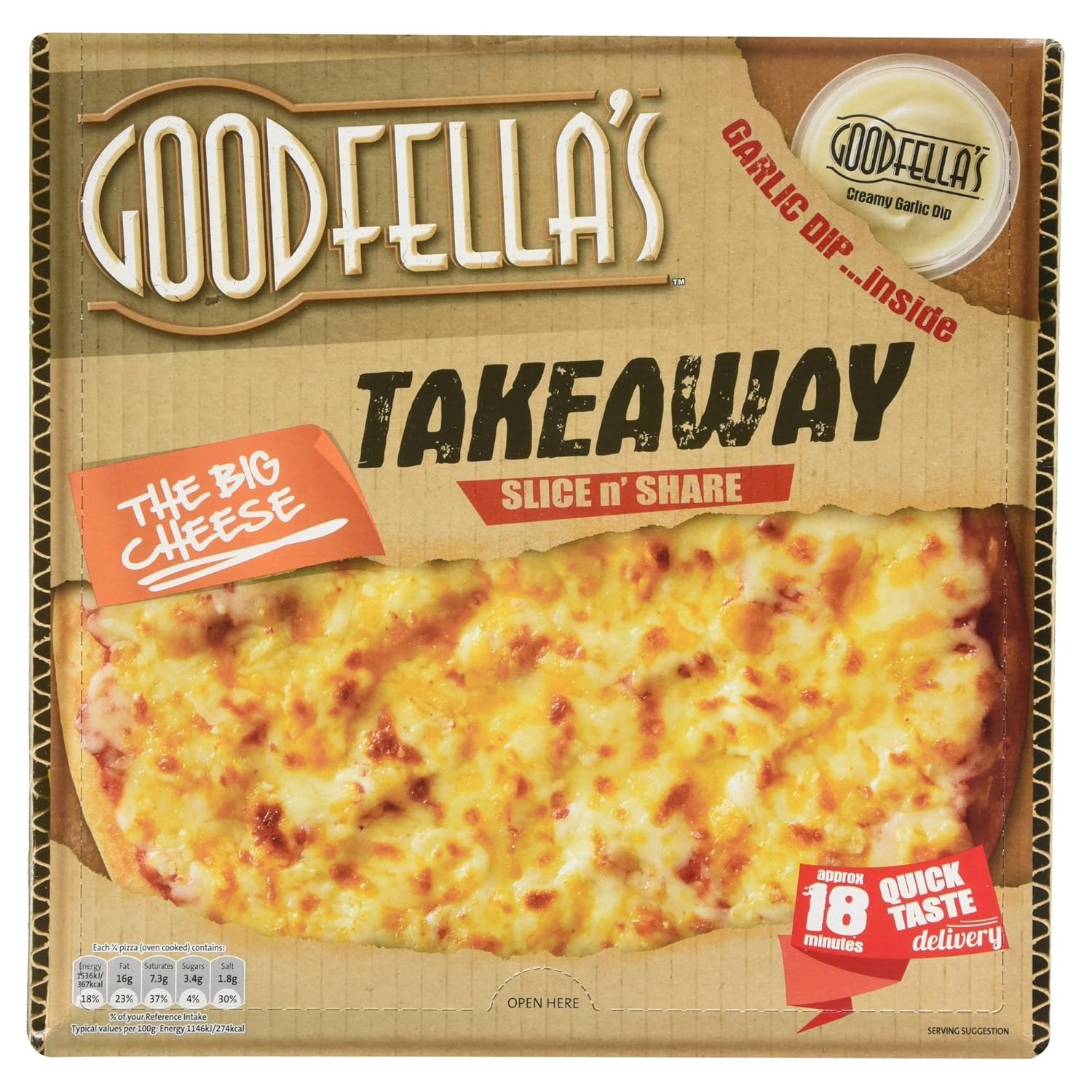 Goodfella's Takeaway Cheese Pizza, 555g (Frozen) Amazon.co.uk Grocery