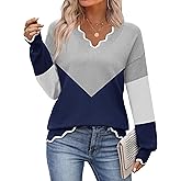 Zeagoo Women's 2026 Fall V Neck Sweater Casual Long Sleeve Lightweight Ribbed Knit Pullover Sweaters Dressy Casual Tops