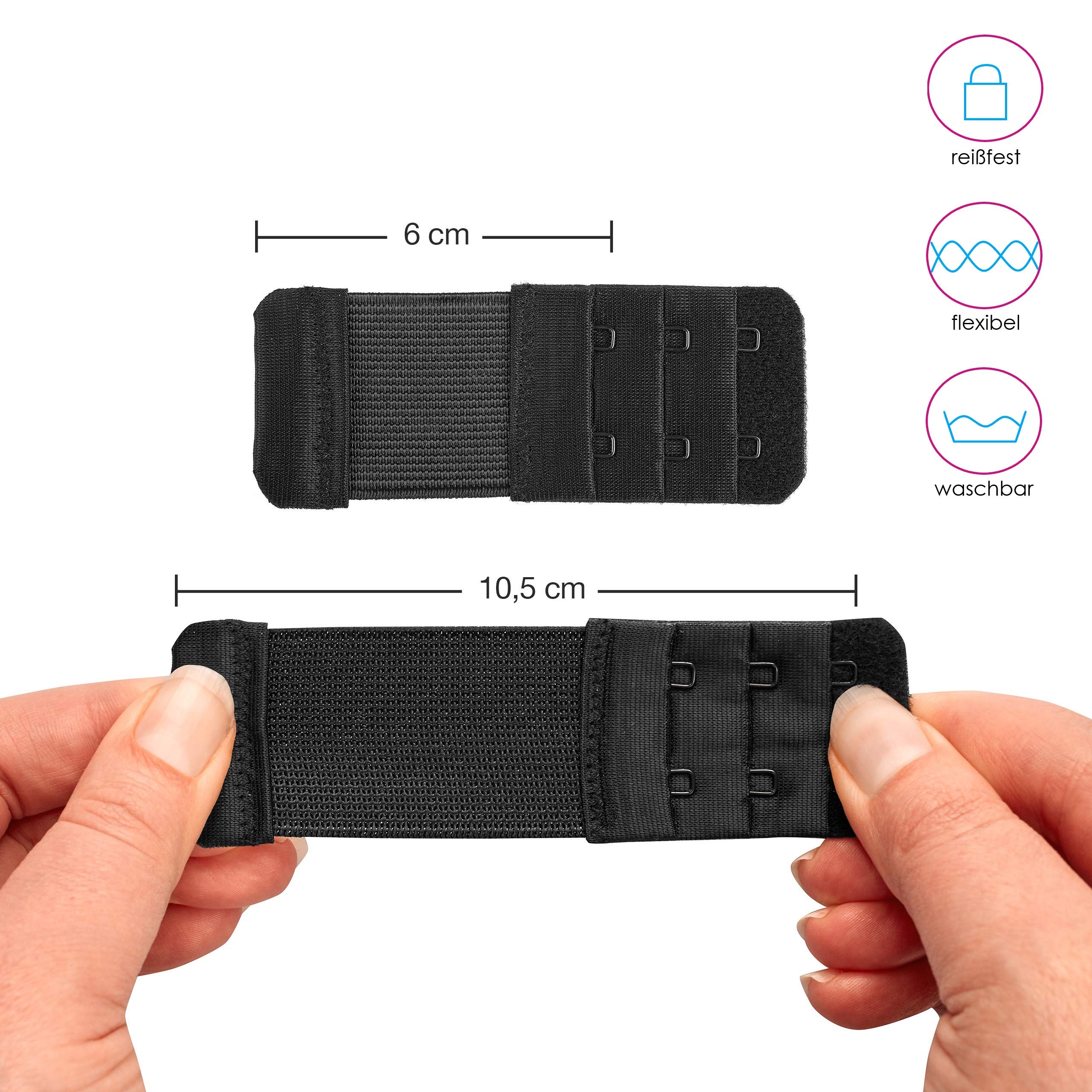 LyghtToWear [12er Set] BH Verschluss Verlängerung mit 4 Verlängerungen für gängige Bh Modelle I Bh Erweiterung elastisch und weich I Bra Extension