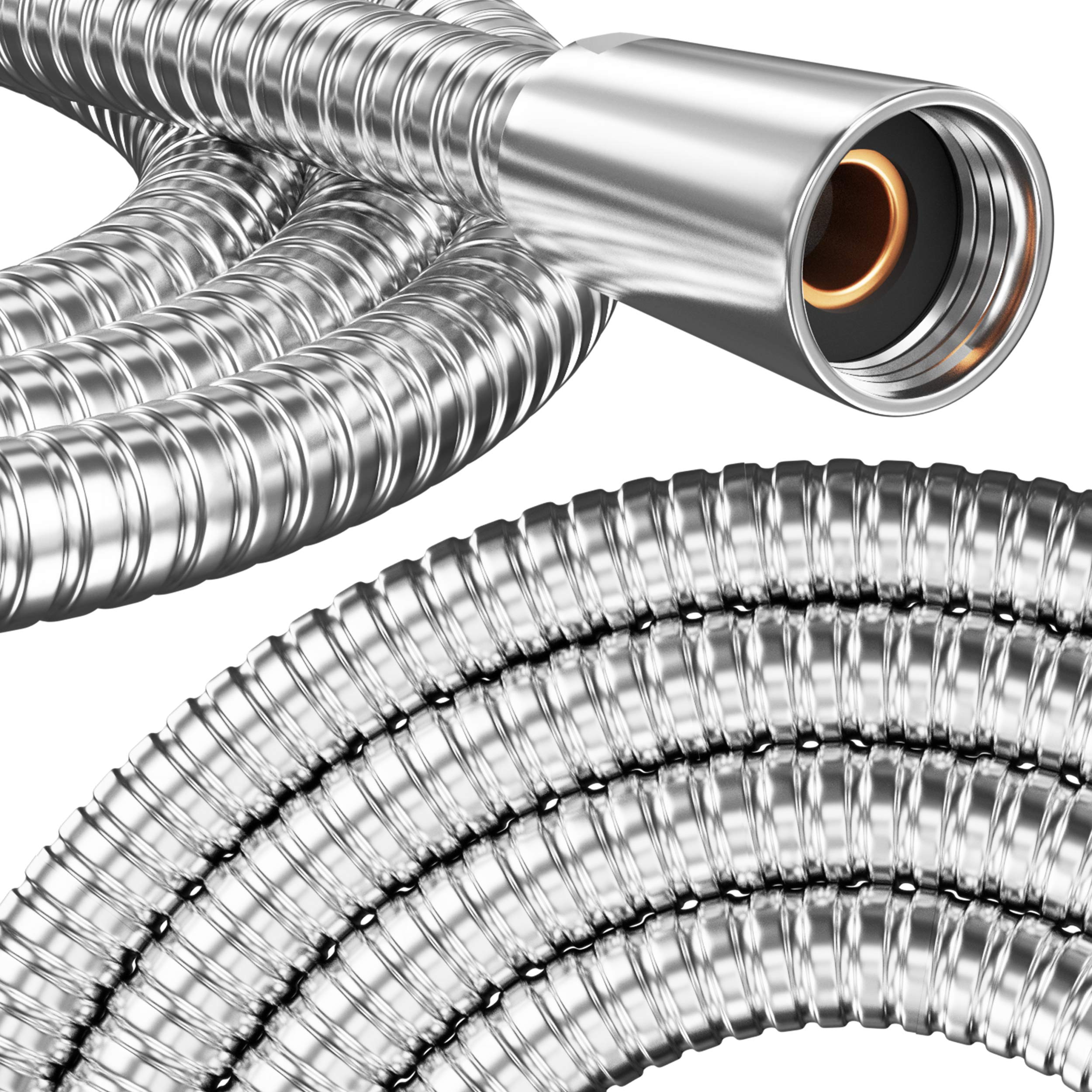 PRISMA Shower Hose 125 cm Stainless Steel with Double Twist Protection Made in Germany Extremely Flexible Anti-twist with Kink Protection Shower Hose with Swivel