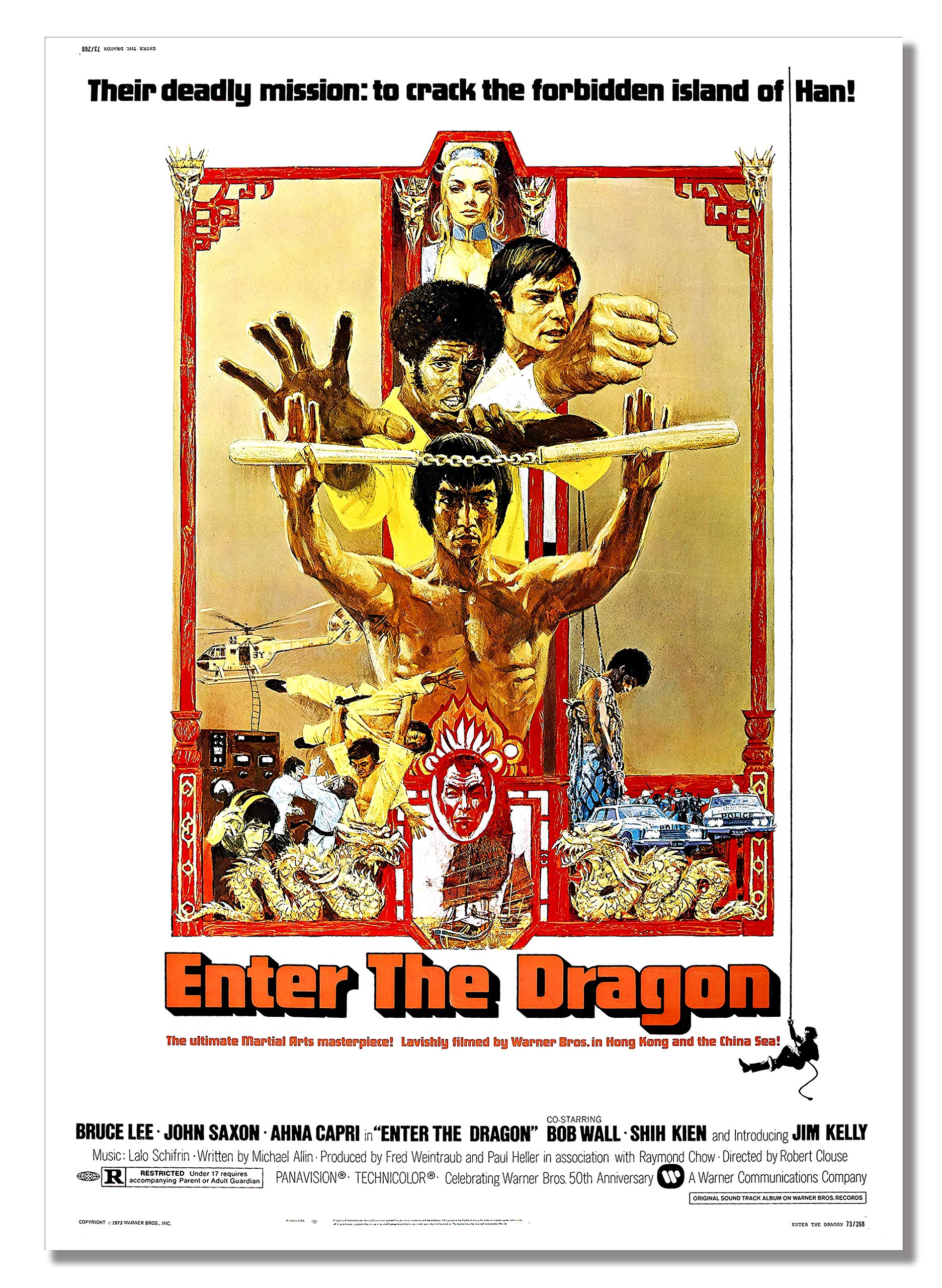 Enter The Dragon A3 Unframed Martial Arts Action Film Advert Poster Bruce Lee Vintage Stars Photo Picture
