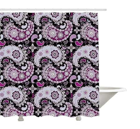 Yeuss Paisley Shower Curtain Bote Jeghe Shape Traditional