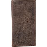 F&L CLASSIC Men's RFID Vintage Look Genuine Leather Long Bifold Wallet Checkbook Wallets,buffalo vintage leather
