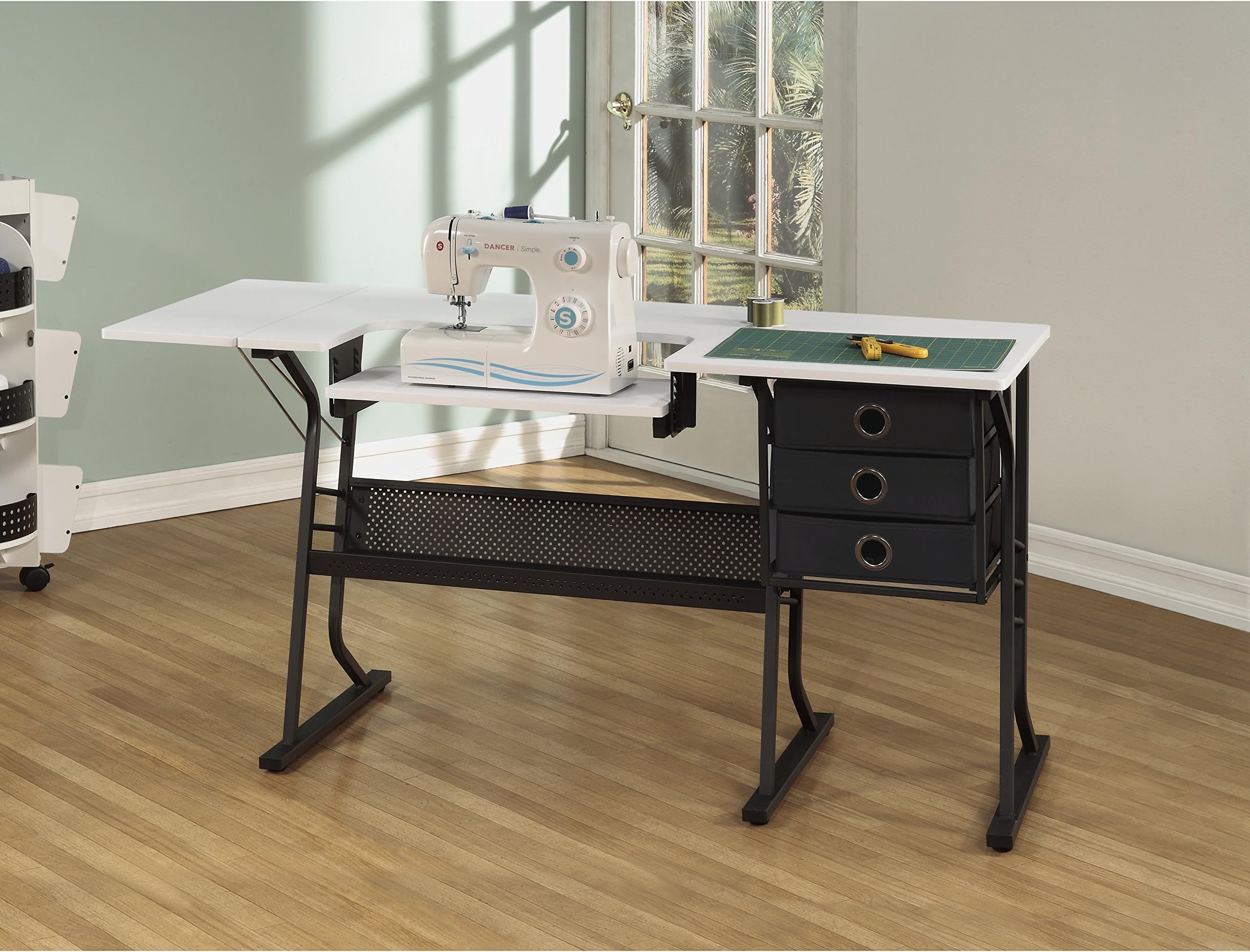 [US Stock] Anbeaut Home Adustable Sturdy Hobby Sewing Table Cabinet Center