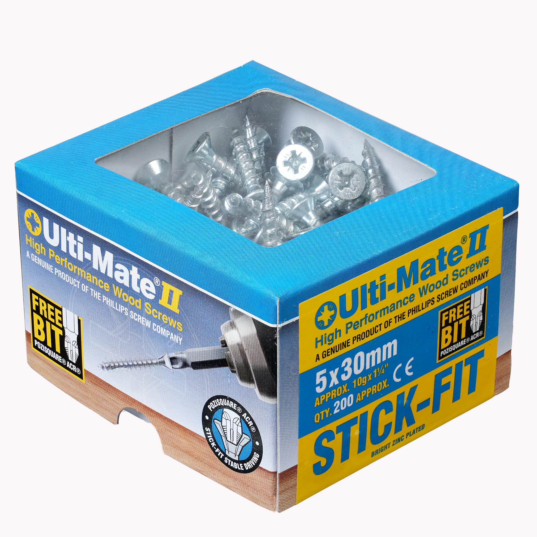 Ulti-Mate Woodcrews - Bright Zinc Plated - 5.0 x 30mm - Box of 200 — image 1