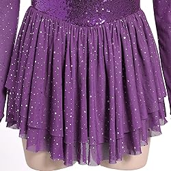 AFAVOM Sequin Figure Skating Dress for Women Girls