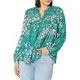 Zac & Rachel Womens Long Sleeve Printed Chevron Jacquard Georgette TopBlouse