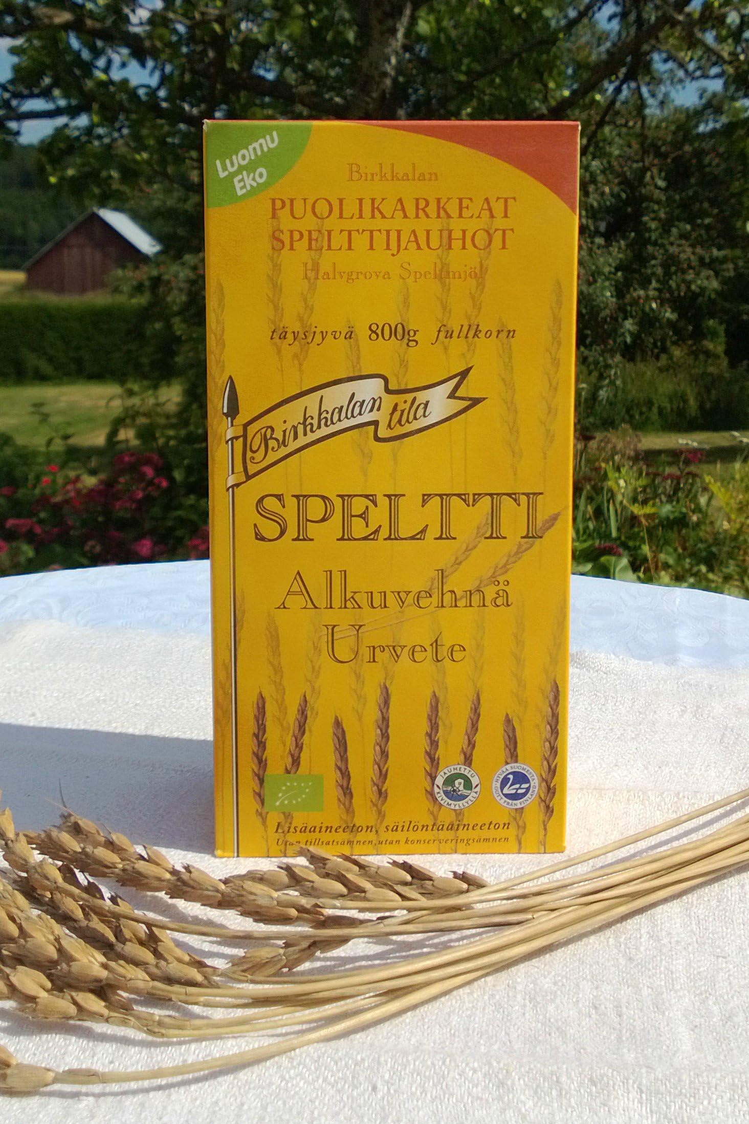 Birkkala Farm - Stoneground Organic Medium-coarse Wholemeal Spelt Flour, Pack of 6 x 800g