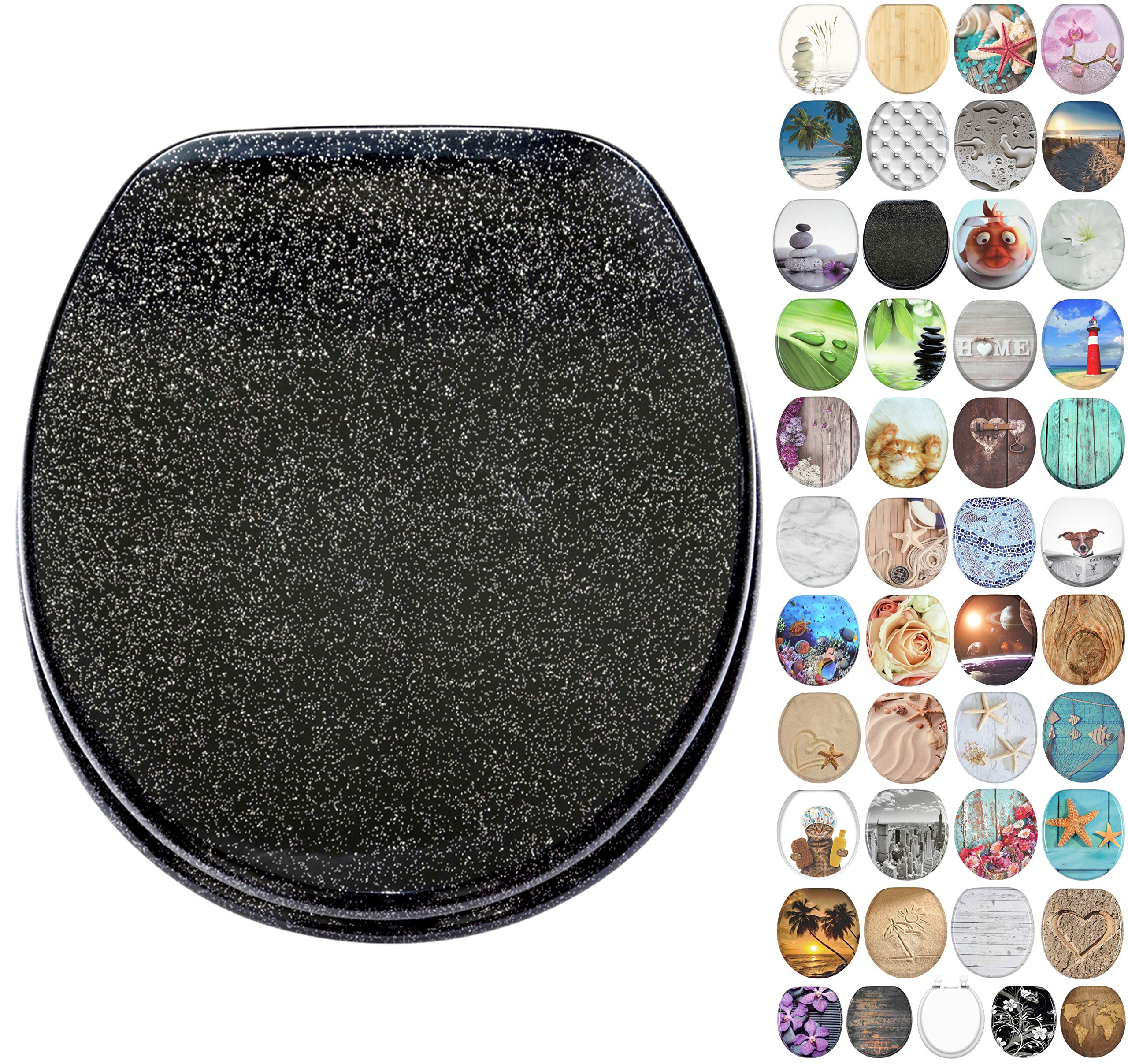 Buy Sanilo Round Toilet Seat, Wide Choice of Slow Close Toilet Seats, Molded Wood, Strong Hinges