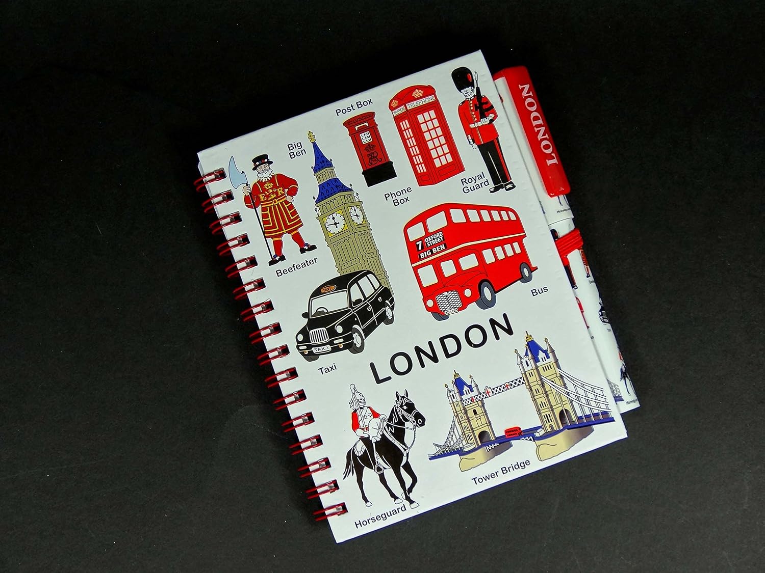 Medium Notebook and Matching Pen Set including London Everything Design Print - Image 3