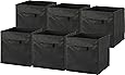 6 Pack - SimpleHouseware Foldable Cube Storage Bin, Black