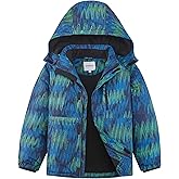 KFRRZC Boys Winter Waterproof Ski Jacket Kids Fleece Lined Warm Snow Coat with Detachable Hood