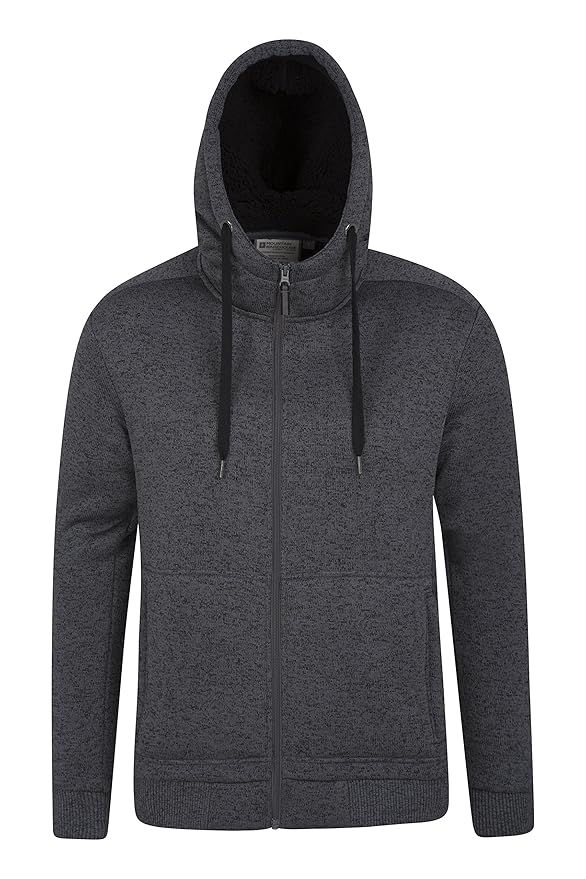 Mountain Warehouse Nevis Mens Fur Lined Hoodie Soft Fleece Sweatshirt