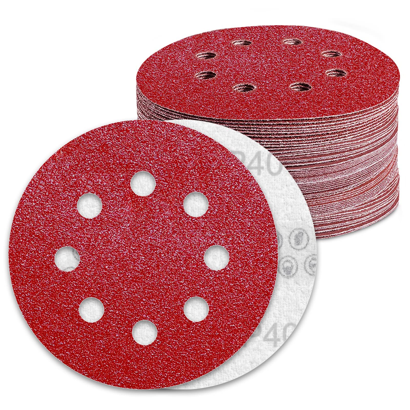 Awutzut 125mm Sanding Discs 40 Grit for 5 inch Discs Pads Hook and Loop Orbital Sander (70PCS) — image 1