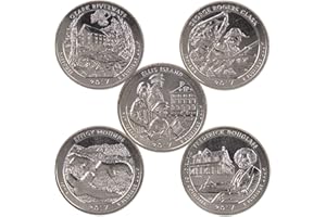 PROFILE COINS & COLLECTIBLES 2017 S National Park Quarter 5 Coin Set Uncirculated Mint State Clad 25c